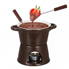 300ML Ceramic Butter Warmer Set with 2 Forks, Fondue Pot Melting Pot Set, Mel...