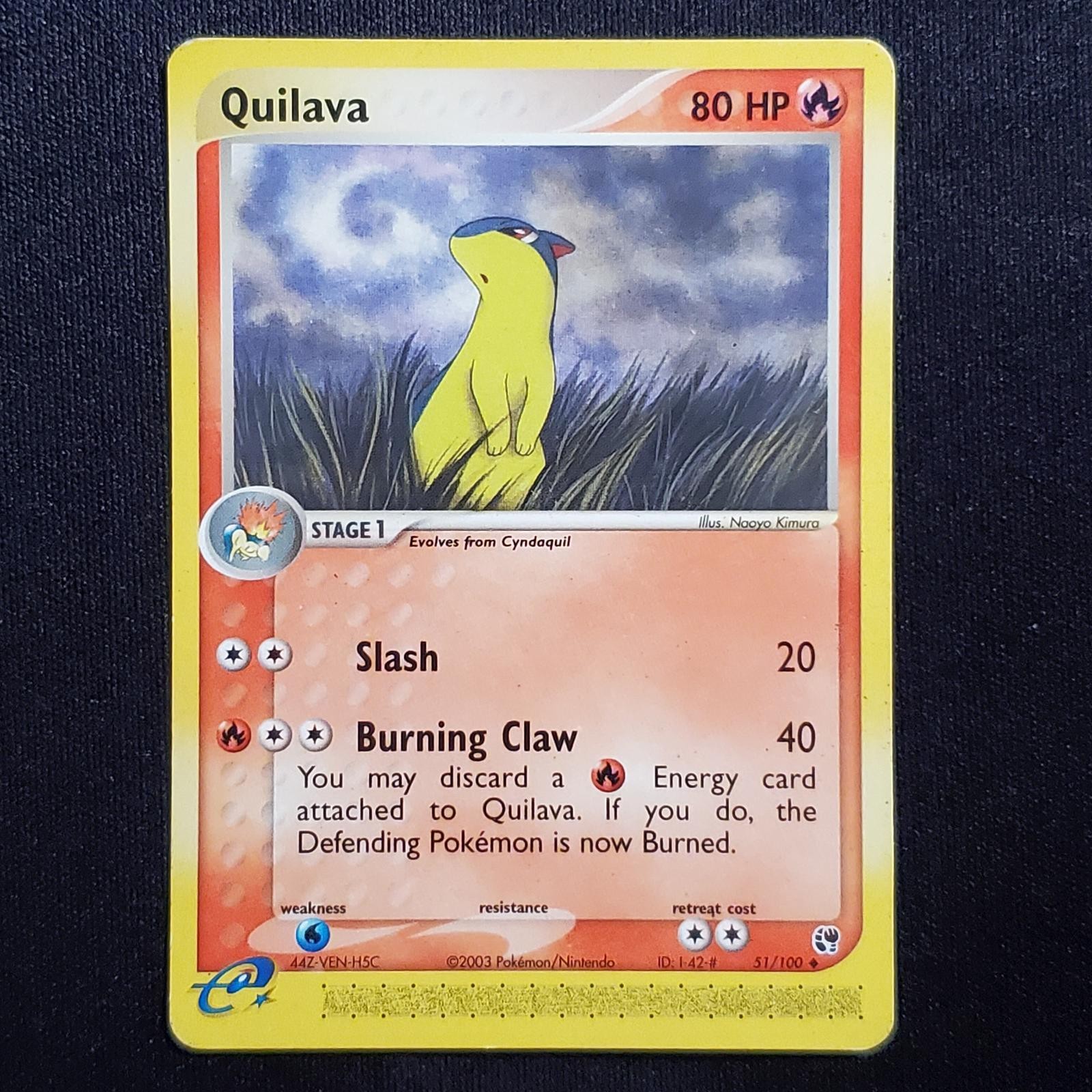 Quilava 51/100 Uncommon Sandstorm Pokemon Moderately Played