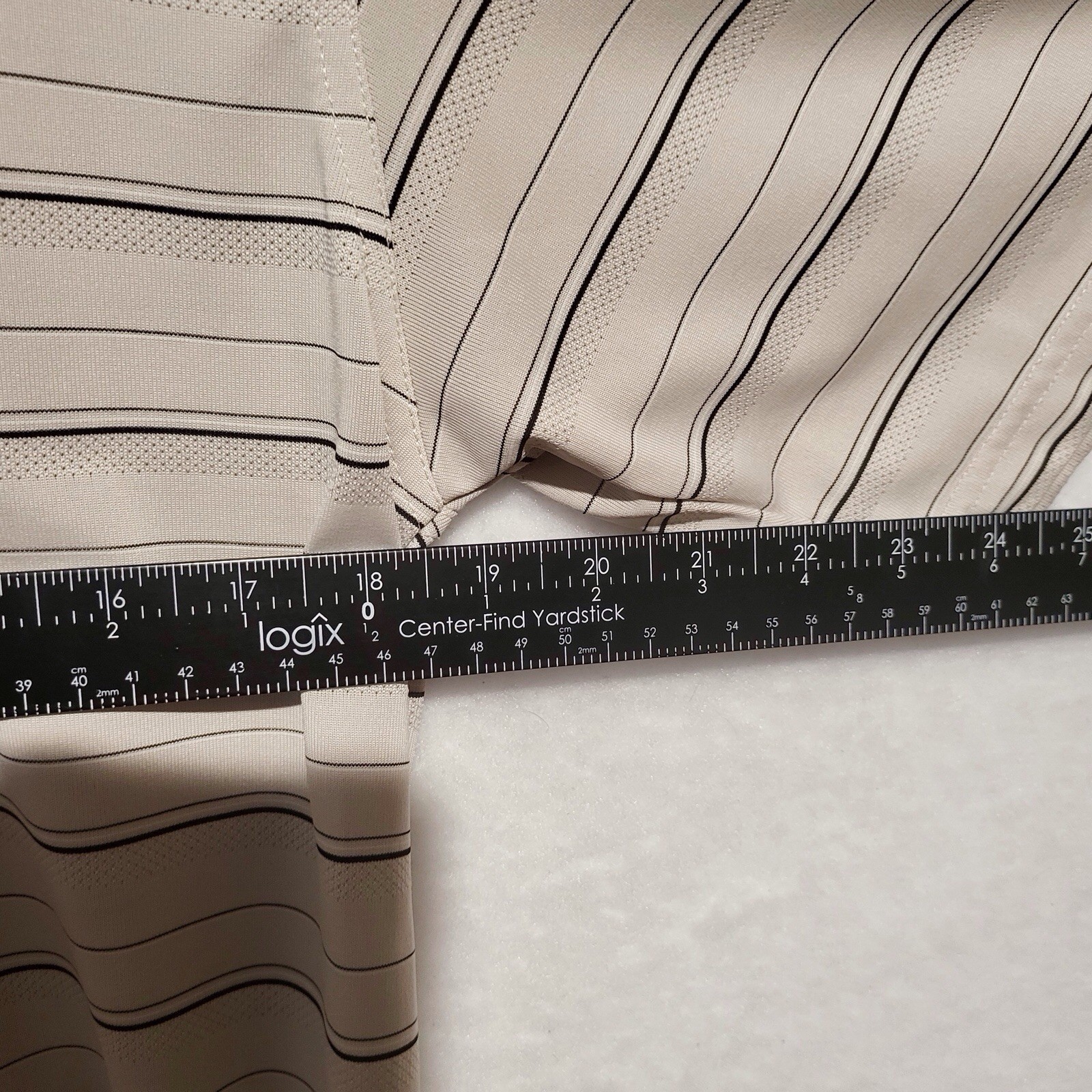 PGA Tour Polo Shirt Mens Size XL Beige Striped Short Sleeve Golf Casual thumbnail 6