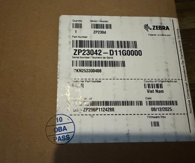 New Zebra ZP230D ZP23042-D11G0000 Label Printer