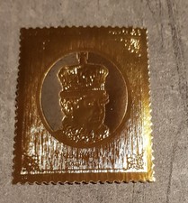 STAFFA SCOTLAND-  KING -GREAT BRITAIN  -GEORGE IV - STAMP FOIL GOLD 23K MNH