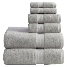 Grey Bath Towels Set of 6 | Classic Hotel Hotel | Classic Terry 6 Piece Set