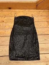 Fashion Nova Black sequin strapless mini dress size small