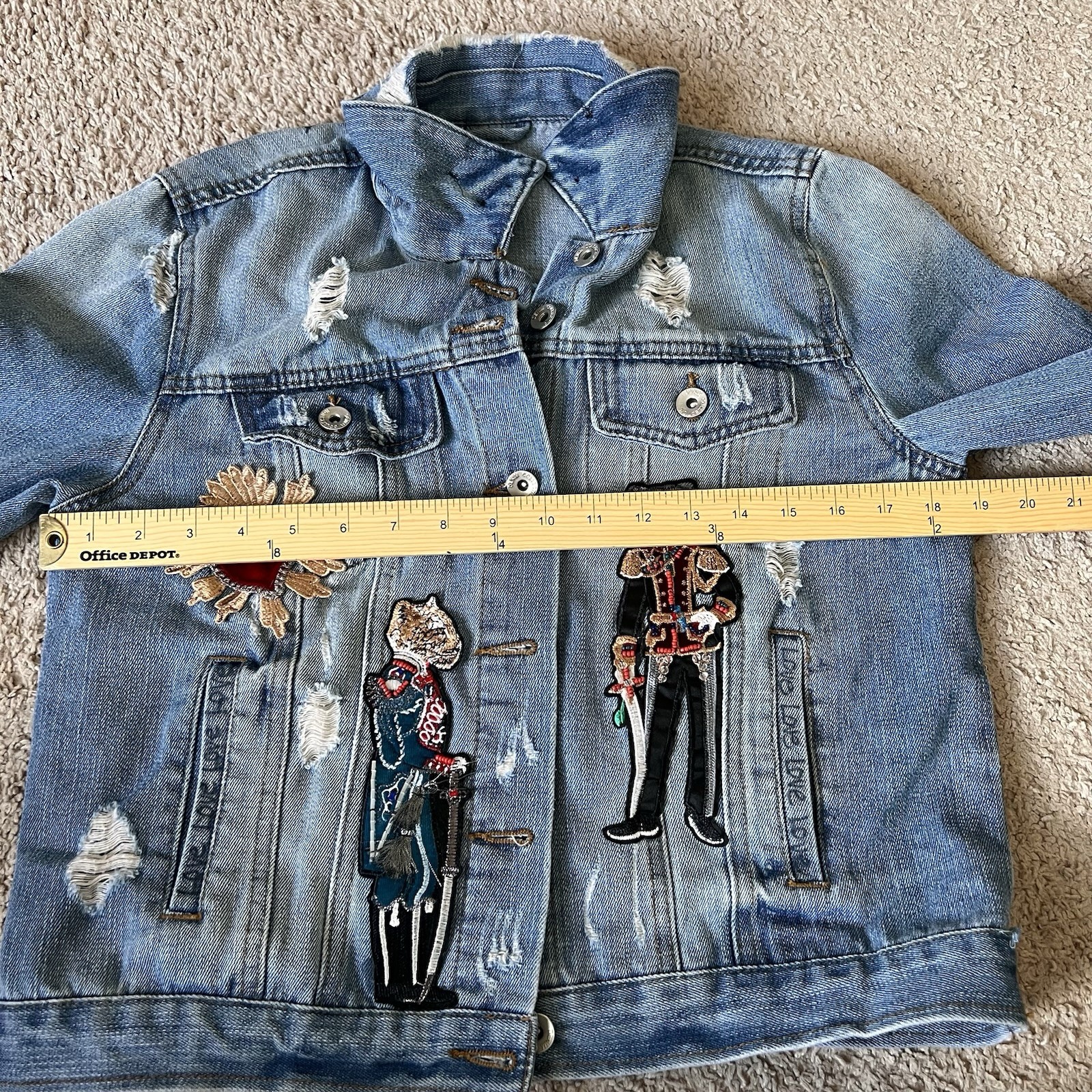 Handmade Embroidered Patchwork Denim Jacket with … - image 6