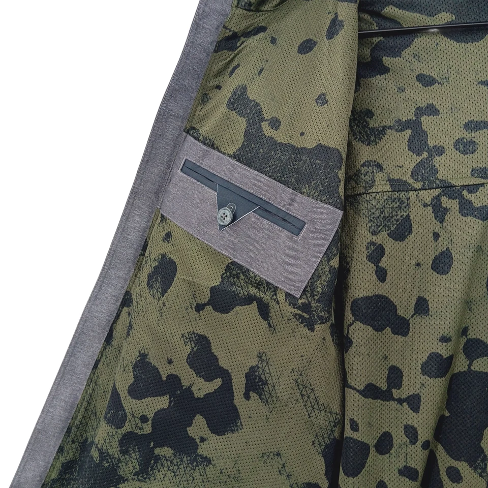 Under Amour Storm Jacket Mens L Grey Full Zip Elbow Patch Green Lining Modern - Image 4 of 4