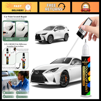 Ultra White Touch Up Paint Pen - 2-in-1 Scratch Repair for Lexus NX RX GX ES IS