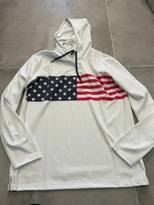 NWT new PUMA X Volition USA flag hoodie sweatshirt white glow men's XL UPF 50