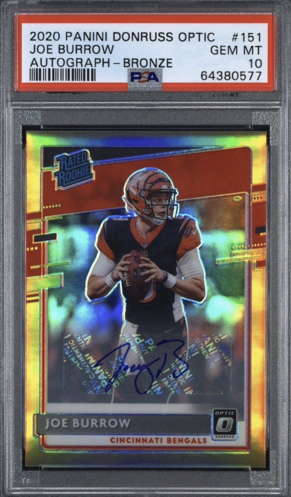 Joe Burrow Panini Donruss Optic #151 Autograph