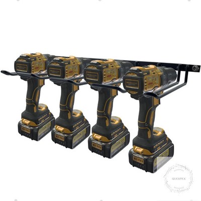 Drill Holder, Power Tool Organizer, Wall Mount 4 Cordless Metal Shelf Holder