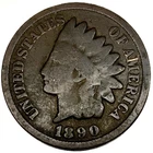 1890 Indian Head Cent Penny Good Condition 1c One Cent US Coin- 2452
