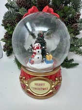 LED Lighted Snow Globe, Blows Snow and plays music, Snowman or Santa, NEW