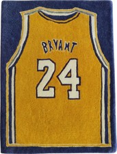 Hand Tufted Rug for Kids Teens 100% Wool Kobe Bryant Jersey Basketball 2 x 3 ft