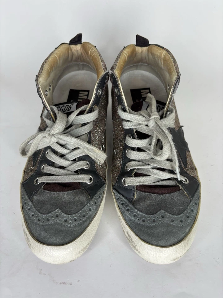 Zapatillas Golden Goose verde/dorado terciopelo midstar Silver Star talla 36 EE. UU. 6 Foto 4 de 4