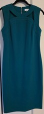 Calvin Klien Womens Sleeveless Sheat Dress, Womens Size 4, Teal