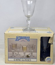 Vintage Tesco Ashmere Wine Glasses, 6 Glasses Boxed