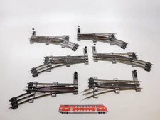 CX152-2# 6X Meccano Spur 0 Switch, Minor Defects, 12 For Electric Operation