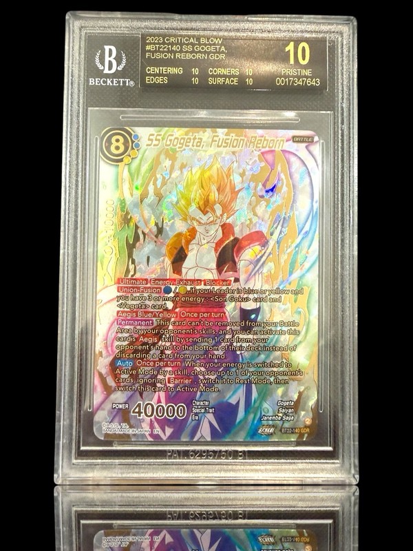 💎 BLACK LABEL BGS Dragon Ball Super Card Game SS Gogeta Critical Blow BT22-140