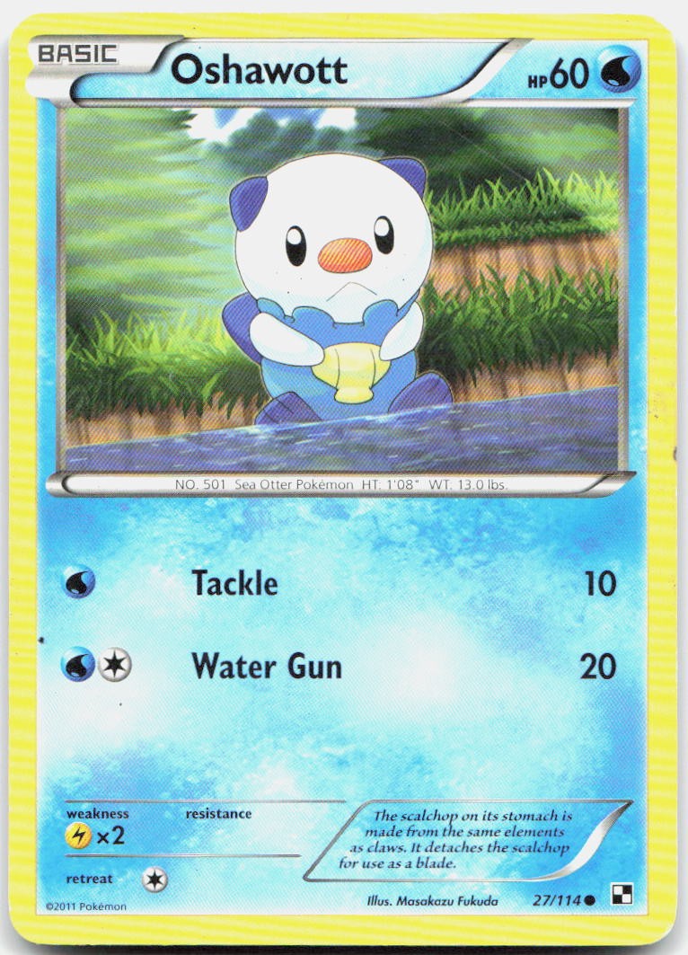 Oshawott 27/114 Common Black & White Pokemon MP