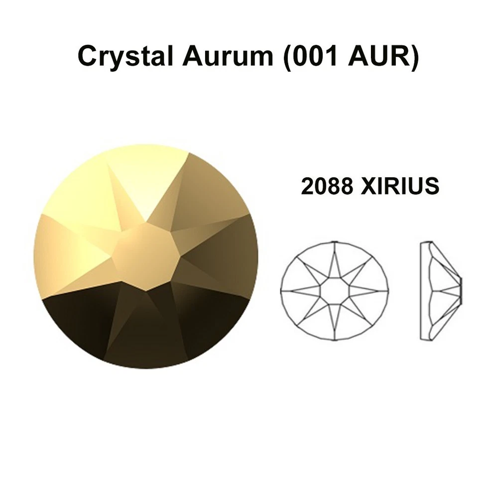 Swarovski 2058/2088 flatbacks pedrería 144 piezas oro cristal aurum (001 auras) Foto 3 de 3