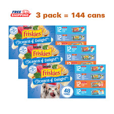 3 Pack  144 cans , Friskies  Wet Cat Food Variety Pack - 48 Ct, 264 Oz