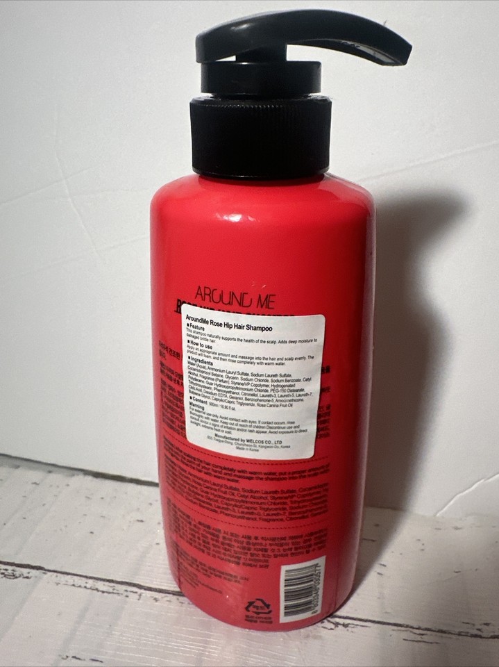 Around Me Rose Hip Hair Shampoo w/ Vitamins 500ml Flower Scented