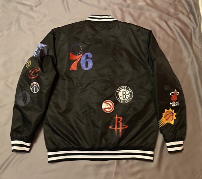 NEW* NBA Basketball Multi Team Logos Varsity Bomber Jacket Coat