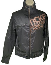 Mckenzie Denim Black Size 8 Lightweight High Collar Zipped Toggle Close Jacket