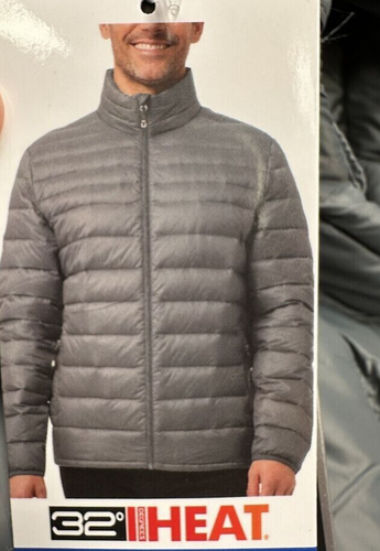 NWT Mens 32 Heat degrees Ultra Light Down All Weather Jacket, compact large Grey - Picture 4 of 8