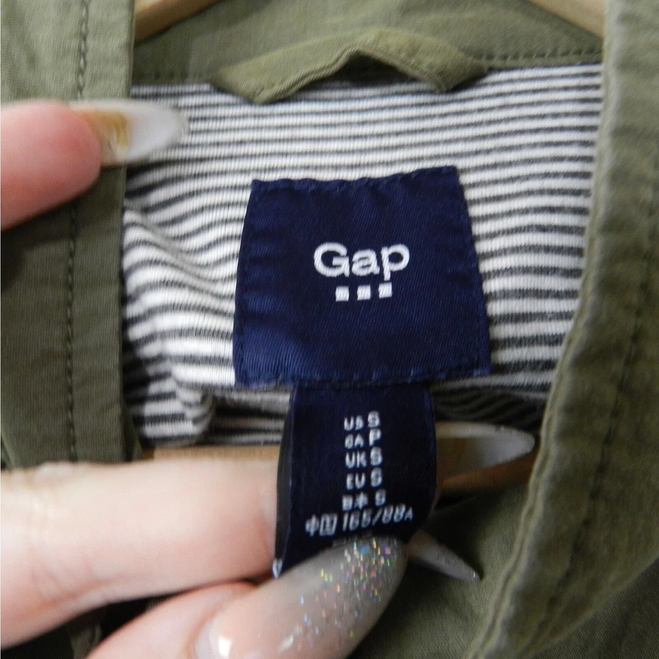 GAP Factory Anorak Utility Jacket Size S Olive Green Cargo Zip Minimalist Basics - Image 2 of 4