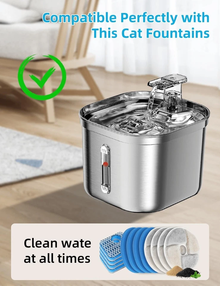8 paquetes de filtros de fuente de agua para gatos filtros de repuesto para fuente automática para mascotas Foto 3 de 4