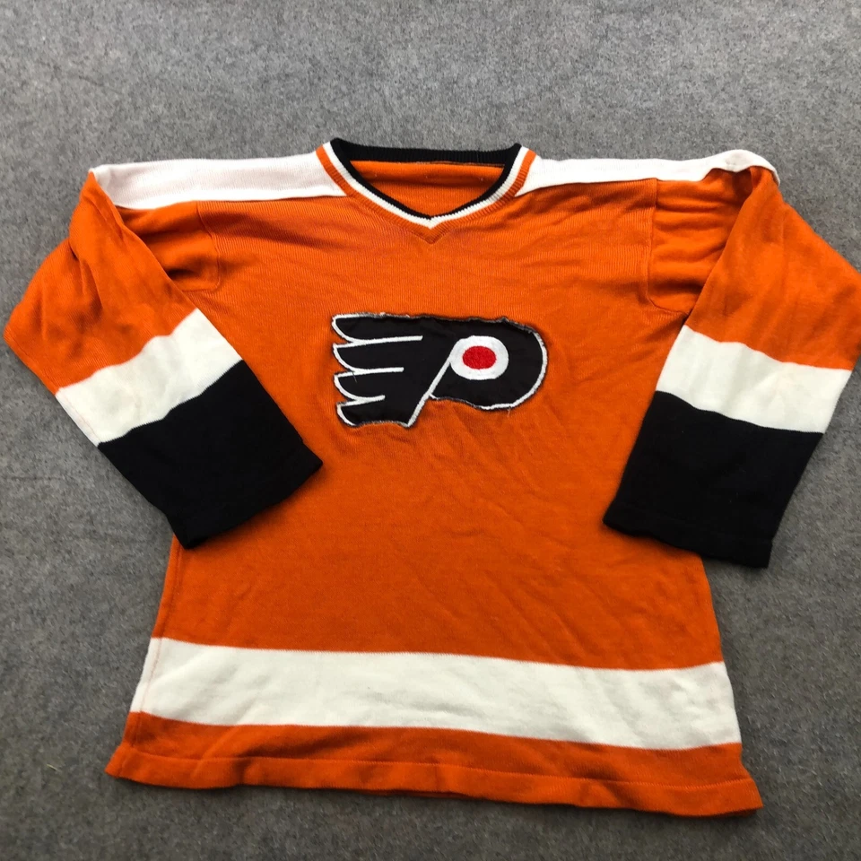 Suéter De Colección Philadelphia Flyers Para Hombre Pequeño Naranja Blanco Bordado Logo Foto 2 de 4