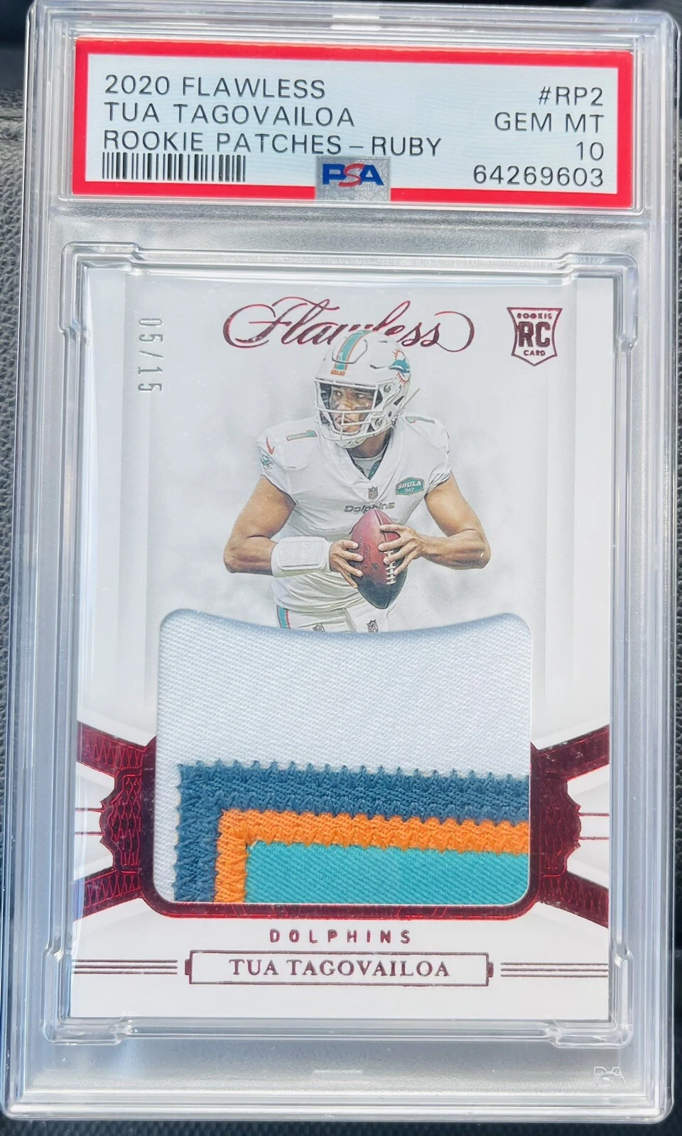 Tua Tagovailoa Panini Flawless Rookie Patches #RP2 Ruby