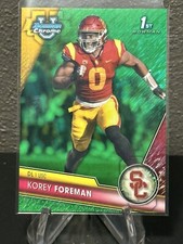 2023 Bowman Chrome University Korey Foreman 1st Green Shimmer /99 USC Card PWE