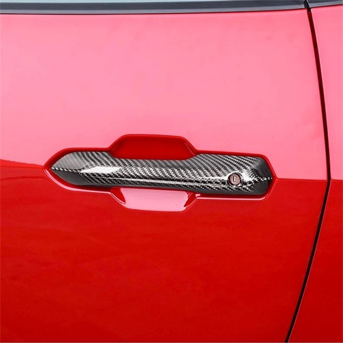 2×Real Carbon Fiber Outer Side Door Handle Panel Trim For Ford Mustang 2024-2025 - Picture 10 of 15