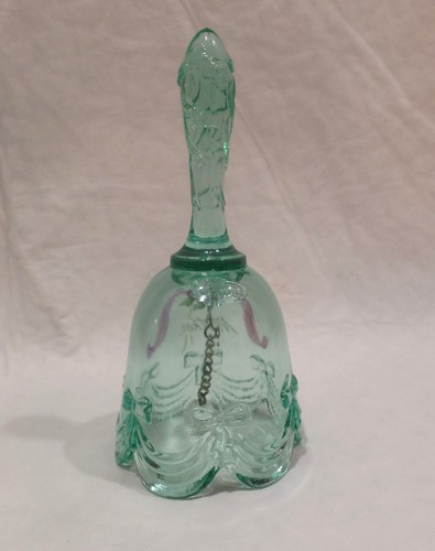 Fenton Bell Light Green Signed By Artist Has MOTHER On Front Hand painted - Picture 3 of 4