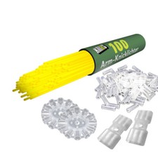 1000 Premium Arm-Knicklichter - KNIXS in Gelb 205 x 5 mm mit 2D Verbinder BUNT
