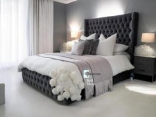 Willow Gas Lift Ottoman Storage chesterfield Wing Bed Frame  Plush Velvet offer