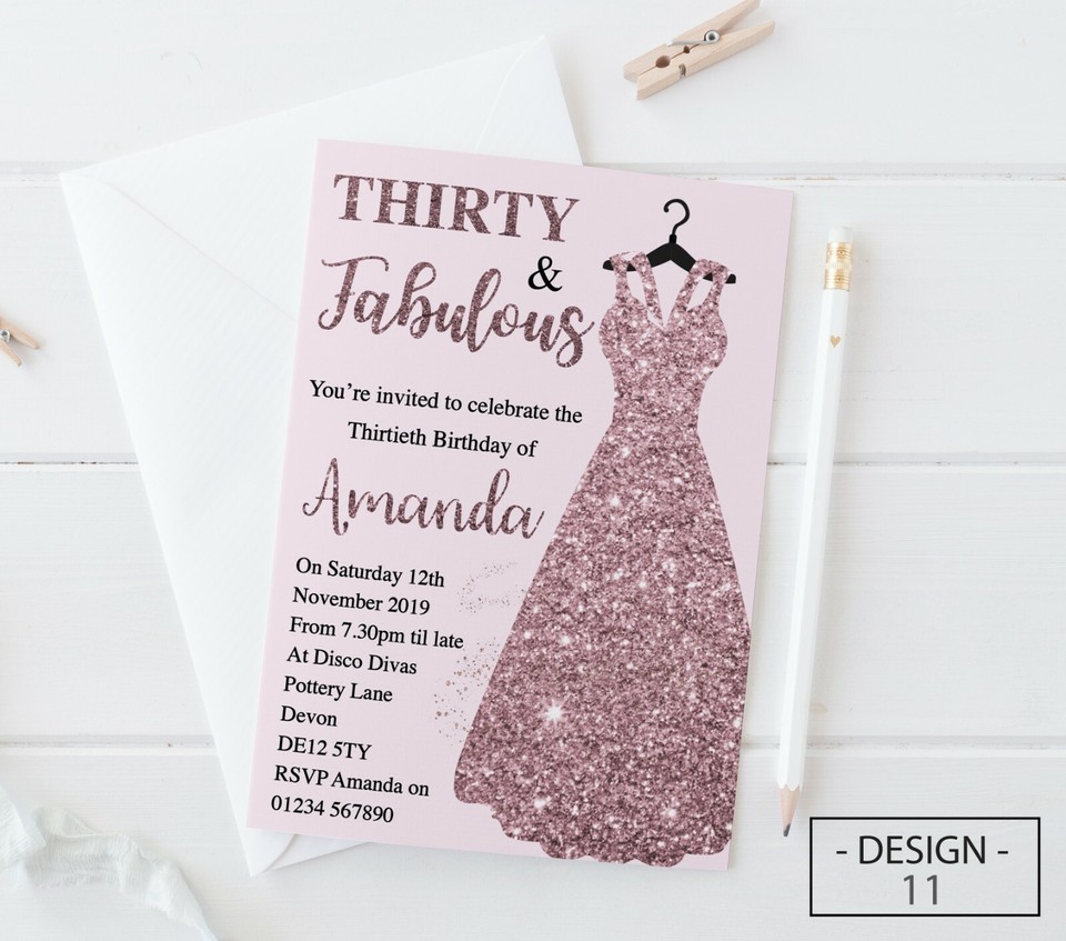 18th 21st 30th 40th 50th 60th Birthday Invitations Personalised, Party