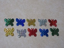 10 - IRIDESCENT DIMENSIONAL STICKERS -- BUTTERFLIES - ASSORTED COLORS - NEW