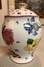 HARRY AND DAVID    "Pamela's  Garden"  Floral Cookie Jar 950949