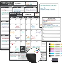 Magnetic Calendar for Refrigerator - 13"X17", Dry Erase Fridge Calendar Set