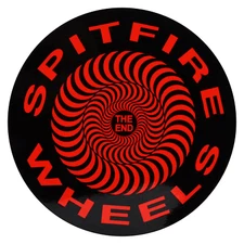Spitfire Wheels Skateboard Sticker Classic Large Black/Red 7.5"