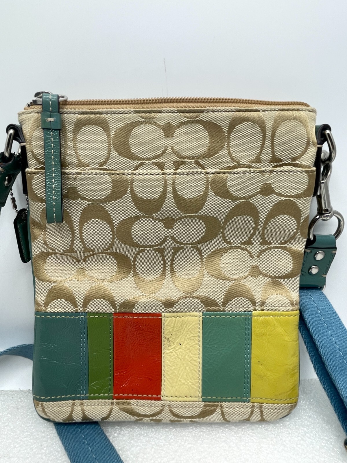 Coach Beige Fabric/Patchwork Leather Messenger Cr… - image 4