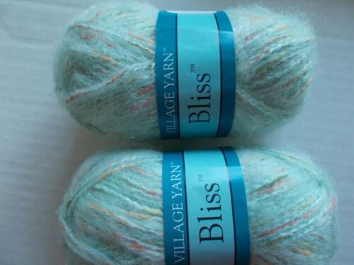Village Yarn Bliss brushed mohair blend yarn, Mercury, lot of 2 (104 yds each) - Afbeelding 1 van 2