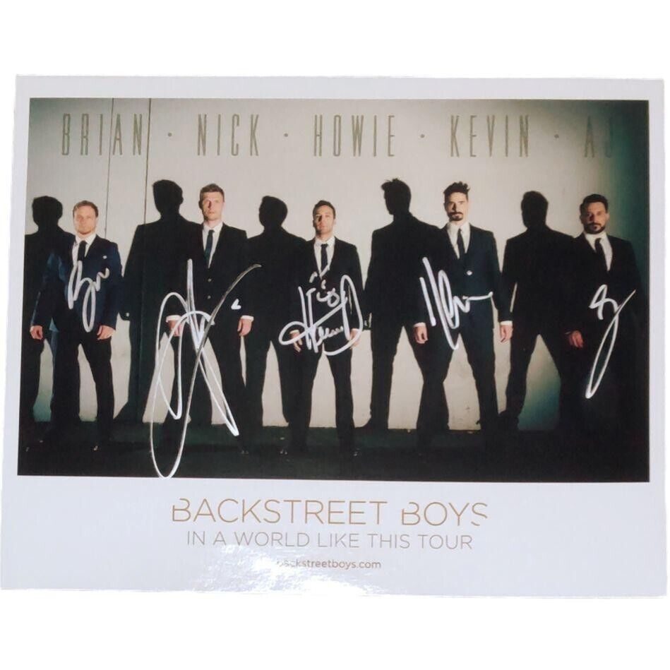 BACKSTREET BOYS バックストリートボーイズ サイン 入り写真 Backstreet Boys BSB All Members Autographed IN A WORLD LIKE