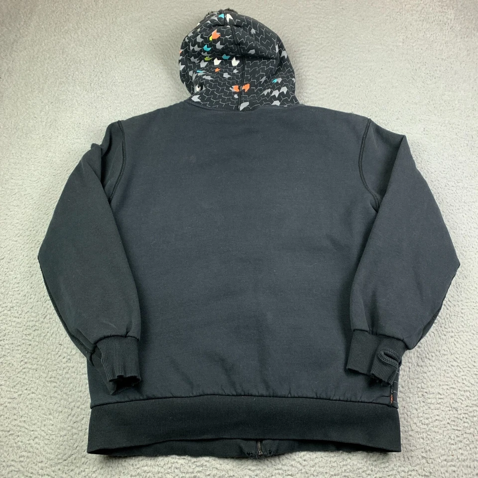 Винтажный элемент толстовка с капюшоном толстовка мужская L полный молнии скейтборды Y2K флисовая подкладка - Изображение 2 из 4