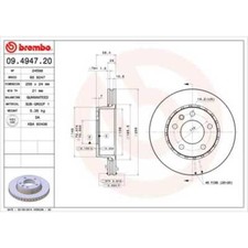 BREMBO 2x Bremsscheibe vorne 258 Innenbelüftet für Opel Omega A 16_