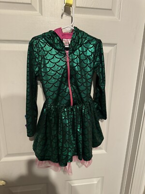 Metallic Green Dragon Costume Dress Scales Child Size XS 4 | eBay