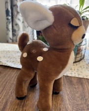 Vintage Dakin 11" Stuffed Plush Fawn Deer Animal 1974 Missing Some Spots