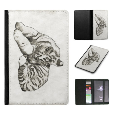 PASSPORT ITINERARY ORGANIZER|CUTE TIGER SKETCH DRAWING ART